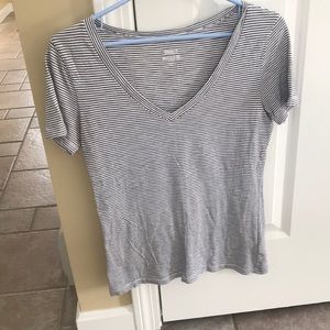 Blue and White Striped Top